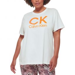 Plus Womens Crewneck Logo Graphic T-Shirt
