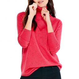 Vital Twinkle Womens Rhinestone Shirt Turtleneck Sweater