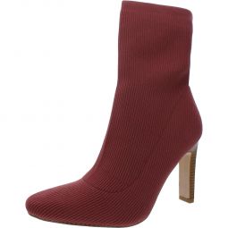Elissa Womens Stacked Heel Pull on Ankle Boots