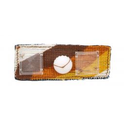 Miu Miu Brown Fabric Beaded Brooch Pin-One Size