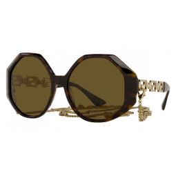 Versace Womens VE4395-534673 Fashion 59mm Havana Sunglasses