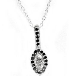 1/2ct Black & White Gold Fancy Marquise Diamond Pendant