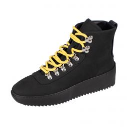 FEAR OF GOD Black Nubuck Leather Lace-Up Hiking Sneakers