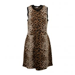 RED VALENTINO Fit And Flare Leopard Print Sleeveless Dress