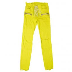 UNRAVEL PROJECT Neon Yellow Lace Up Pants