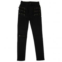 UNRAVEL PROJECT Black Multi Zip Skinny Jeans