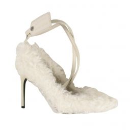 OFF-WHITE C/O VIRGIL ABLOH White Furry Zip Tie Heels