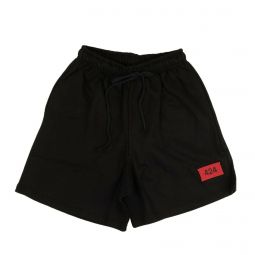424 ON FAIRFAX Black Logo Patch Sweat Shorts