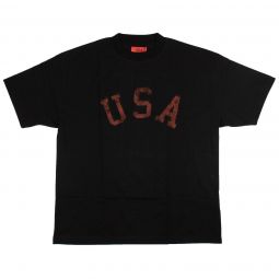 424 ON FAIRFAX Black USA Short Sleeve T-Shirt