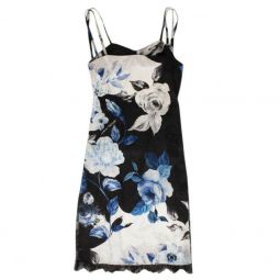 OFF-WHITE C/O VIRGIL ABLOH Black & Blue Floral Print Dress