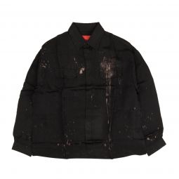 424 ON FAIRFAX Black Bleached Long Sleeve Button Down Shirt