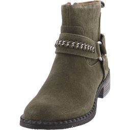 Kenneth Cole Womens Best Chain Bootie Ankle-High Suede Boot