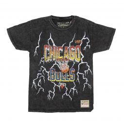 MITCHELL & NESS Black NBA Vintage Lightning Warriors T-Shirt