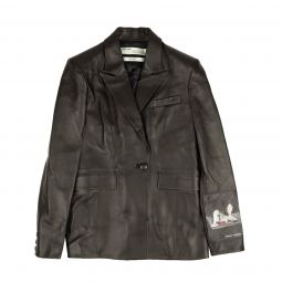OFF-WHITE C/O VIRGIL ABLOH Black Leather Blazer