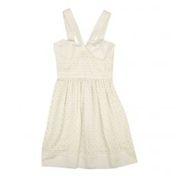 BOUTIQUE MOSCHINO White Sweetheart Lace V-Strap Dress