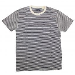 LEVIS MADE & CRAFTED Navy & White Striped Pocket T-Shirt