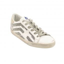 GOLDEN GOOSE Silver Crystal Leopard Horsy Star Sneakers