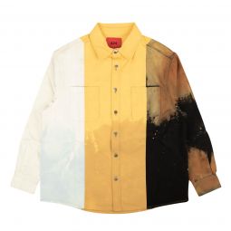 424 ON FAIRFAX Multi Colorblock Denim BUtton Down Shirt