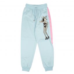 MOSCHINO COUTURE Light Blue Side Stripe Bunny Patch Pants