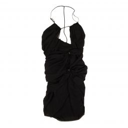 NENSI DOJAKA Black Cinched Sash Mini Dress