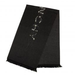 GIVENCHY Black Wool Logo Print Knit Scarf