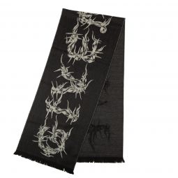 GIVENCHY Black Chain Pattern Wool Knit Scarf