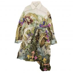 OFF-WHITE C/O VIRGIL ABLOH Multi Botanical Silk Shirt Dress