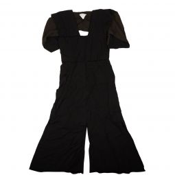 BOTTEGA VENETA Black Fold Sleeve Liquid Viscose Midi Dress