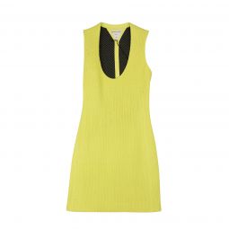 BOTTEGA VENETA Yellow Quilted Leather Sleeveless Dress