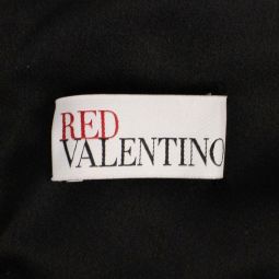 RED VALENTINO Black With Ivory Ruffle Print Flare Mini Skirt