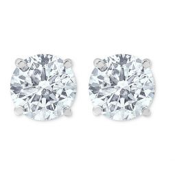 1/5Ct T.W. Round Cut Real Diamond Studs 14k White Gold Womens Earrings