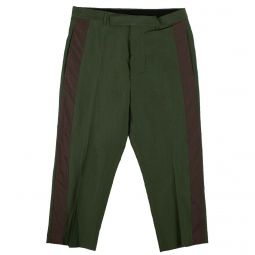 RICK OWENS Forest Green Side Stripe Cropped Pants