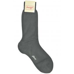 Brioni Mens 100% Cotton Slate Gray Socks