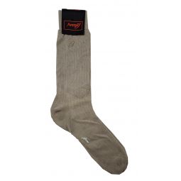 Brioni Mens Taupe 100% Cotton Ribbed Socks