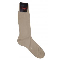 Brioni Mens 100% Cotton Taupe Socks