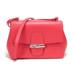 LongChamp Womens Roseau Poppy PInk Leather Crossbody Handbag