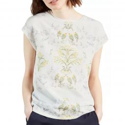 Ted Baker Womens Papyrus Printed Tee White Yellow Floral