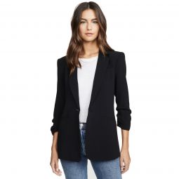 Cinq a Sept Womens Crepe Khloe Black One Button Blazer Jacket Suit