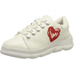 Love Moschino Womens White Sneakers with Re