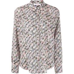 See by Chloe Womens Pastel Floral Cotton Long Sleeve Button Down Shirt