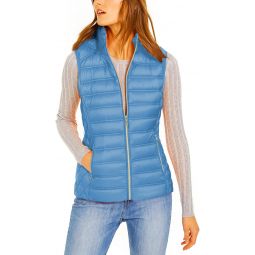 Michael Michael Kors Womens South Pacific Blue Down Puffer Vest with Removable Hood