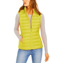 Michael Michael Kors Womens Limeade Bright Yellow Down Puffer Vest Outerwear