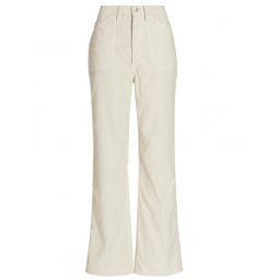 RE/DONE Womens 70s Pocket Loose Flare Pants, Vintage Ivory