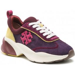 Tory Burch Womens Good Luck Trainer Purple Pink Sneakers