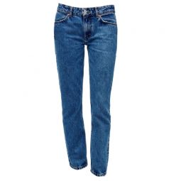 RE/DONE Womenjs 70s Low Rise Straight Leg Jeans Blue Mere