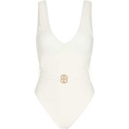 Tory Burch Womens Miller One Piece, New Ivory, Off White swimsuit
