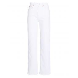 RE/DONE Womens 90s High Rise Comfort Stretch Loose Jeans, White