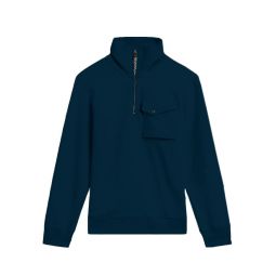Ted Baker Mens Blue Ecos Long Sleeve Half Zip Sweatshirt