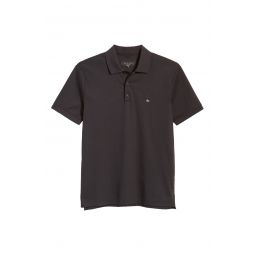 rag & bone Mens Solid Black Cotton Interlock Short Sleeve Polo T-Shirt