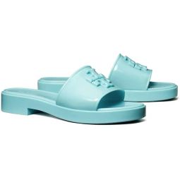 Tory Burch Womens Tory Island Blue Eleanor Jelly Healed Slides Shoes